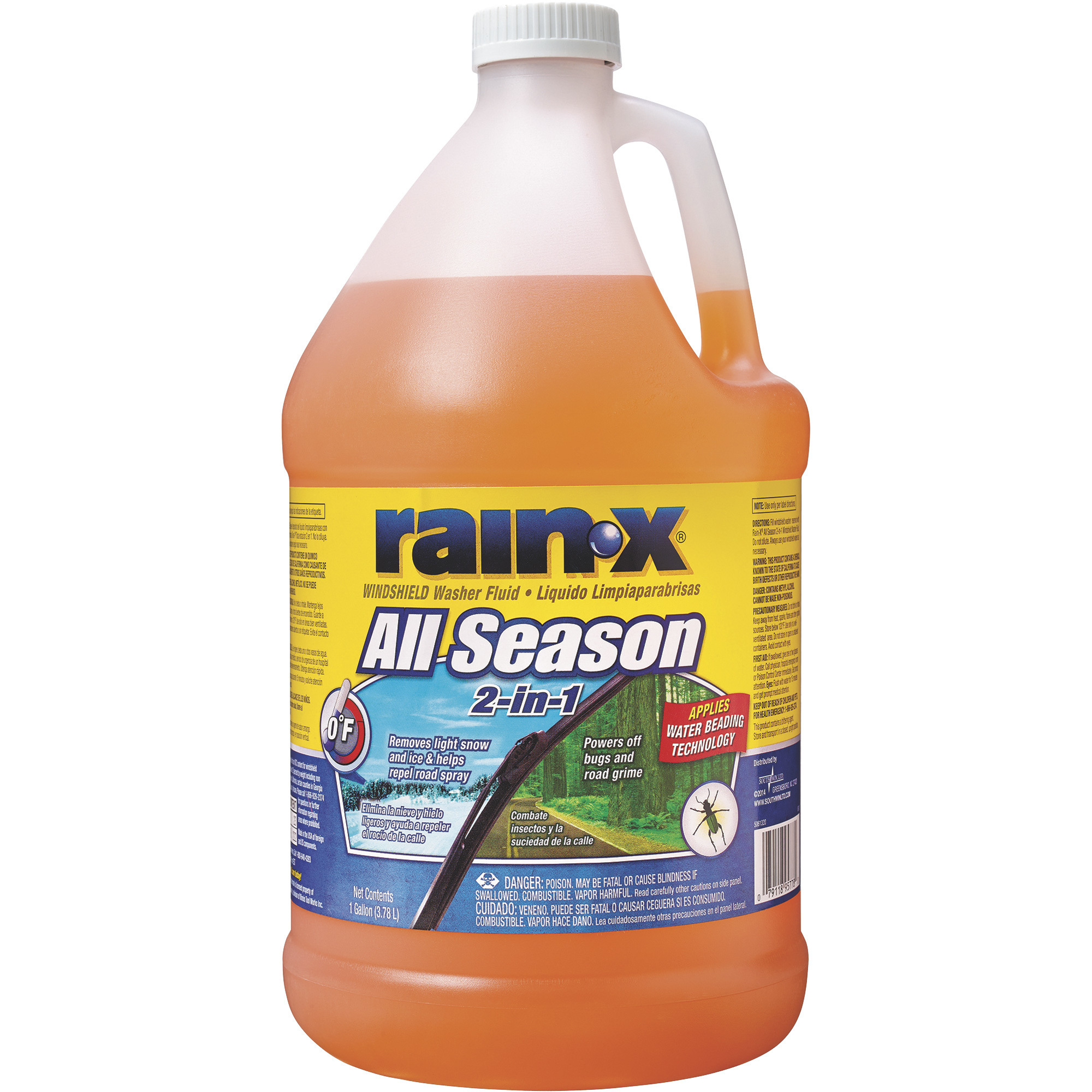 Rain-X Windshield Washer Fluid, All Season, 1 Gal., Model# RAIN113625